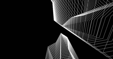 Mimari sanat konseptinde soyut çizgiler, minimum geometrik şekiller. 