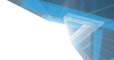 Mimari sanat konseptinde soyut çizgiler, minimum geometrik şekiller. 