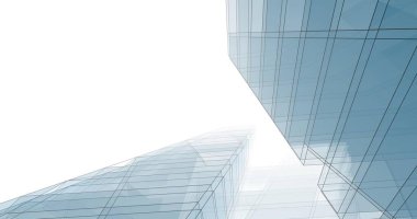 Mimari sanat konseptinde soyut çizgiler, minimum geometrik şekiller. 