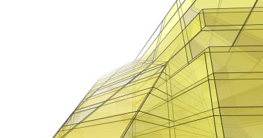 Mimari sanat konseptinde soyut çizgiler, minimum geometrik şekiller. 