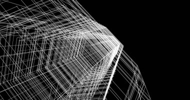 Mimari sanat konseptinde soyut çizgiler, minimum geometrik şekiller. 