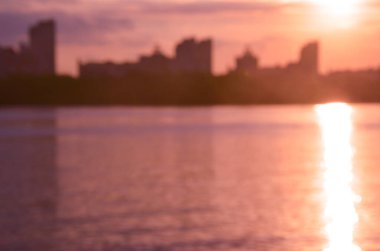 Bulanık şehir. Renkli soyut arkaplan