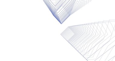 Mimari sanat konseptinde soyut çizgiler, minimum geometrik şekiller. 