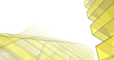 Mimari sanat konseptinde soyut çizgiler, minimum geometrik şekiller. 