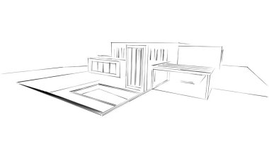 soyut mimari duvar kağıdı tasarımı, dijital konsept arkaplan