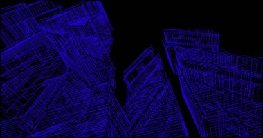 Arkaplanda mimari bina 3d illüstrasyon