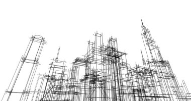 soyut mimari duvar kağıdı tasarımı, dijital konsept arkaplan