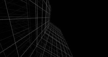 Mimari sanat konseptinde soyut çizgiler, minimum geometrik şekiller. 