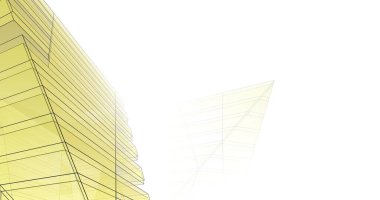 Mimari sanat konseptinde soyut çizgiler, minimum geometrik şekiller. 