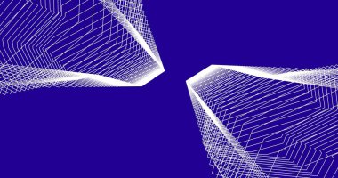 Mimari sanat konseptinde soyut çizgiler, minimum geometrik şekiller. 