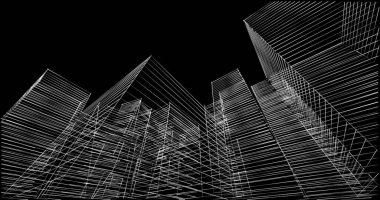 soyut mimari duvar kağıdı tasarımı, dijital konsept arkaplan