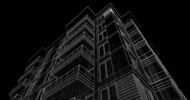 soyut mimari duvar kağıdı tasarımı, dijital konsept arkaplan