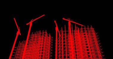 soyut mimari duvar kağıdı tasarımı, dijital konsept arkaplan