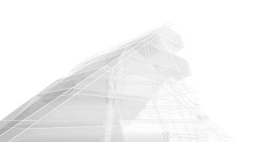 Mimari sanat konseptinde soyut çizgiler, minimum geometrik şekiller. 