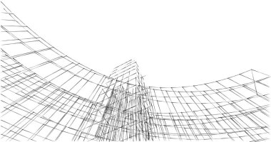 Mimari sanat konseptinde soyut çizgiler, minimum geometrik şekiller. 