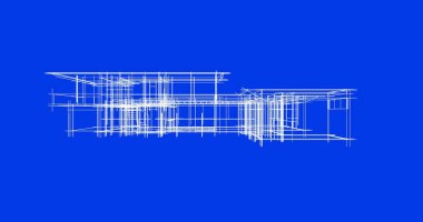 Mimari sanat konseptinde soyut çizgiler, minimum geometrik şekiller. 