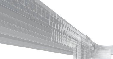 Mimari sanat konseptinde soyut çizgiler, minimum geometrik şekiller. 