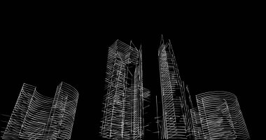 soyut mimari duvar kağıdı tasarımı, dijital konsept arkaplan