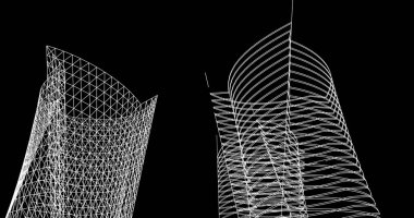 soyut mimari duvar kağıdı tasarımı, dijital konsept arkaplan