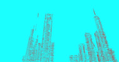 Mimari sanat konseptinde soyut çizgiler, minimum geometrik şekiller. 