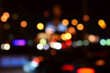 Bulanık soyut ışıklar gece şehrin arka planı