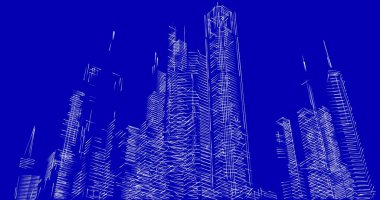 soyut mimari duvar kağıdı tasarımı, dijital konsept arkaplan