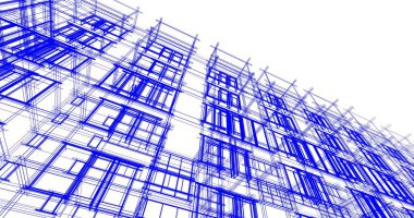 Mimari sanat konseptinde soyut çizgiler, minimum geometrik şekiller. 