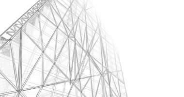 Arkaplanda mimari bina 3d illüstrasyon