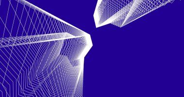 Mimari sanat konseptinde soyut çizgiler, minimum geometrik şekiller. 