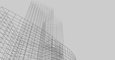 Mimari sanat konseptinde soyut çizgiler, minimum geometrik şekiller. 