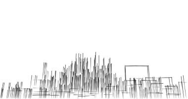 Arkaplanda mimari bina 3d illüstrasyon