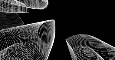 soyut mimari duvar kağıdı tasarımı, dijital konsept arkaplan