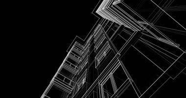 soyut mimari duvar kağıdı tasarımı, dijital konsept arkaplan