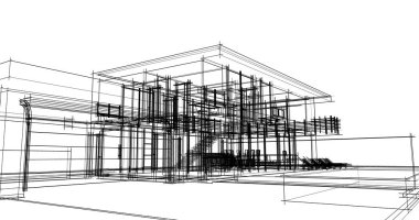 soyut mimari duvar kağıdı tasarımı, dijital konsept arkaplan