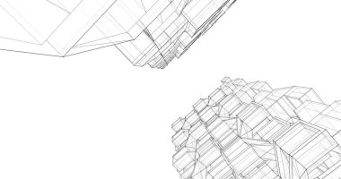 soyut mimari duvar kağıdı tasarımı, dijital konsept arkaplan
