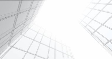 Arkaplanda mimari bina 3d illüstrasyon