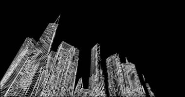 Mimari sanat konseptinde soyut çizgiler, minimum geometrik şekiller. 