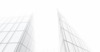 Arkaplanda mimari bina 3d illüstrasyon