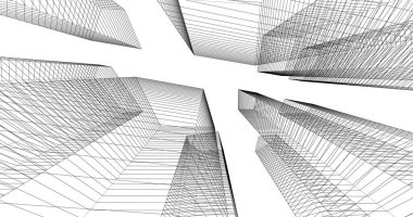 soyut mimari duvar kağıdı tasarımı, dijital konsept arkaplan