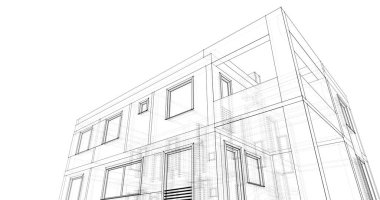 Mimari sanat konseptinde soyut çizgiler, minimum geometrik şekiller. 