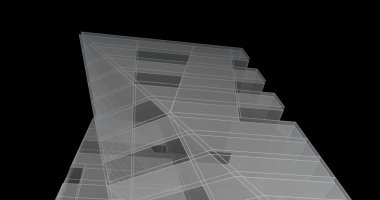 Mimari sanat konseptinde soyut çizgiler, minimum geometrik şekiller. 