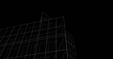 Mimari sanat konseptinde soyut çizgiler, minimum geometrik şekiller. 