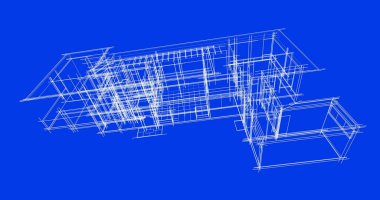Mimari sanat konseptinde soyut çizgiler, minimum geometrik şekiller. 