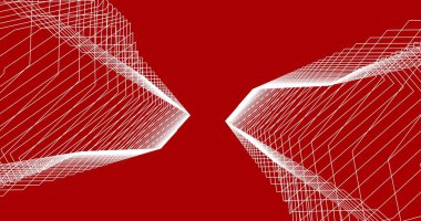 Mimari sanat konseptinde soyut çizgiler, minimum geometrik şekiller. 