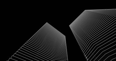 3d mimari duvar kağıdı tasarımı, dijital bina çizimi 