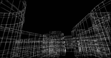 soyut mimari duvar kağıdı tasarımı, dijital konsept arkaplan