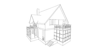 Mimari sanat konseptinde soyut çizgiler, minimum geometrik şekiller. 