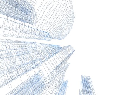 Mimari sanat konseptinde soyut çizgiler, minimum geometrik şekiller. 