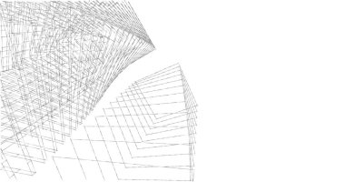 Mimari sanat konseptinde soyut çizgiler, minimum geometrik şekiller. 