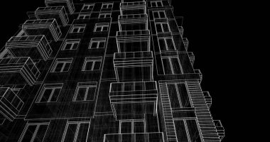 soyut mimari duvar kağıdı tasarımı, dijital konsept arkaplan